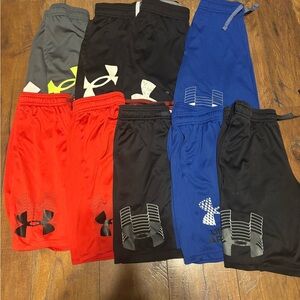 USED Lot of 9 Boys Youth Medium Under Armour Shorts